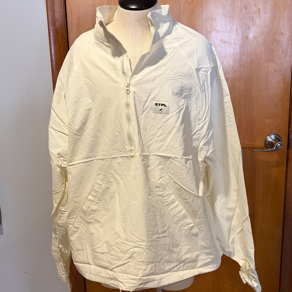 Men’s Jeff Staple Cream Windbreaker Jacket with Logo NWT Size L